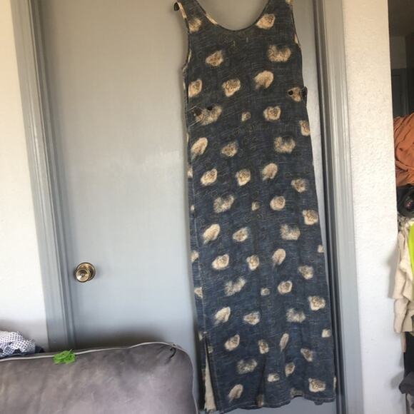 Vintage Democracy Size M Maxi Shift Tank Sleeveless Dress Made in USA - Picture 2 of 5